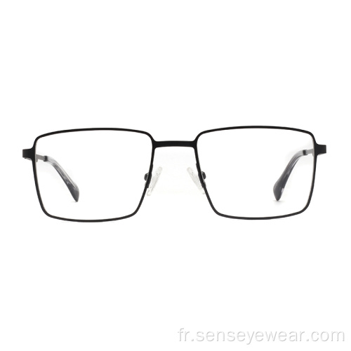 Design de luxe Hommes Square Métal Cadres Optiques Lunettes de vue